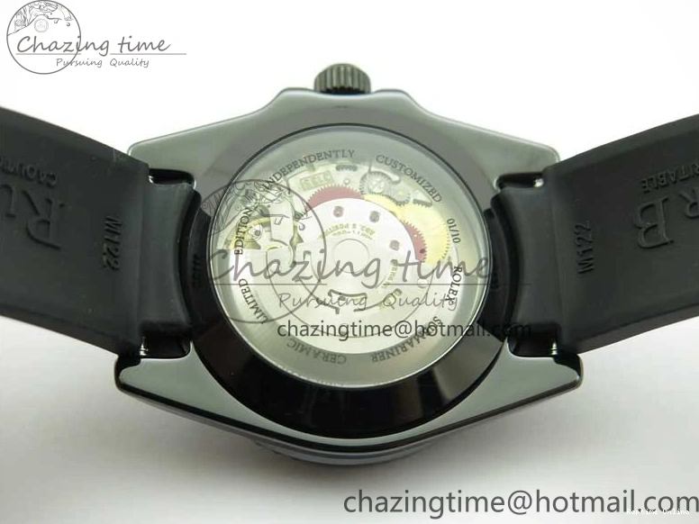 0109 Submariner 40mm Black Ceramic 5GF Best Edition Cream Dial on Black Rubber Strap SA Neat 2470